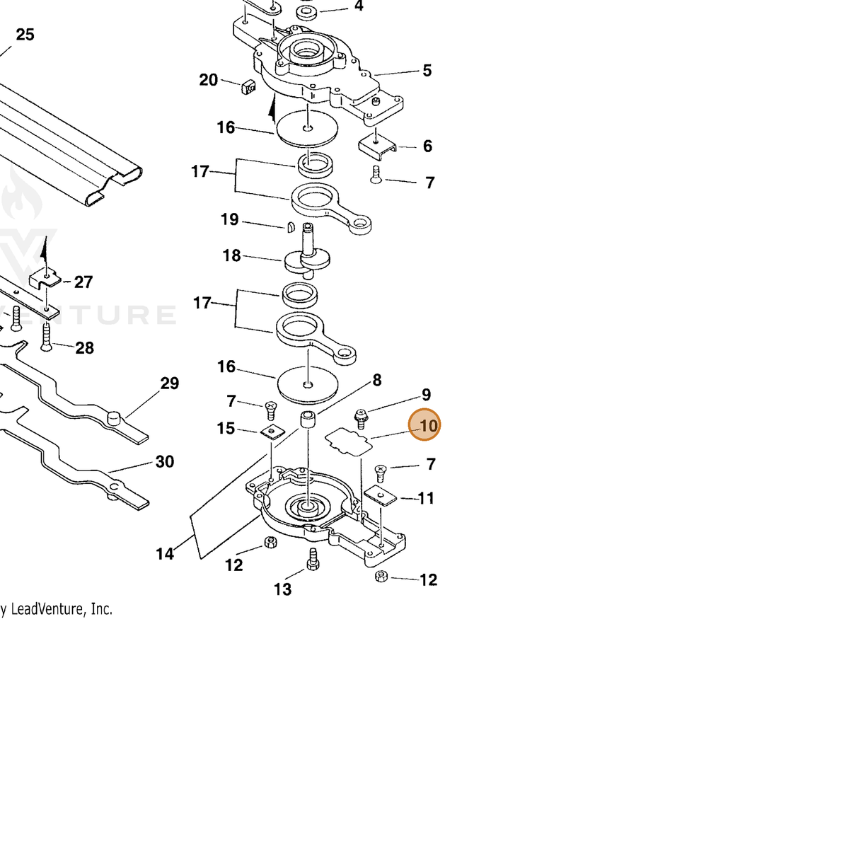 ECHO part 61042454030 — IPL diagram snippet (6x zoom, amber highlight)
