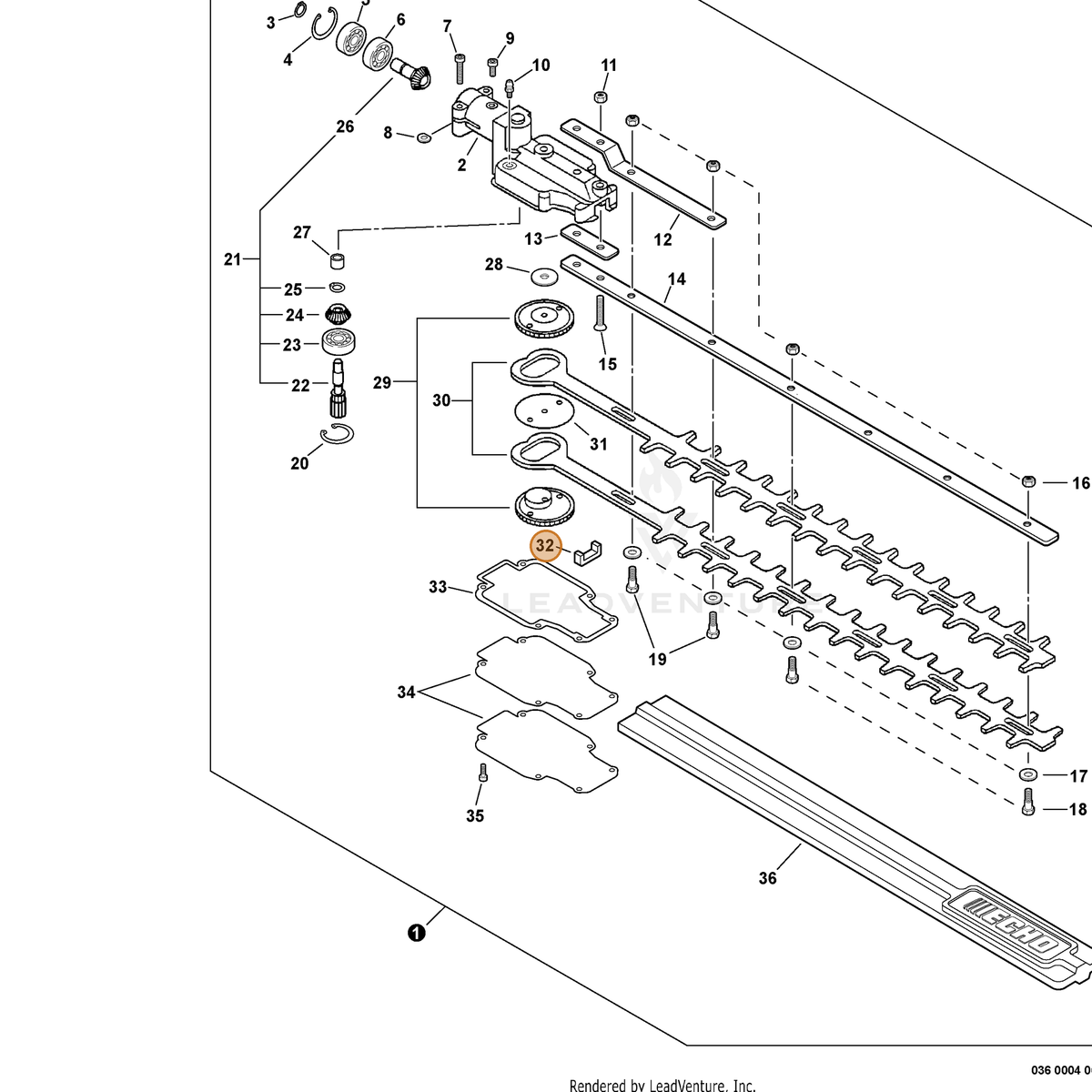 ECHO part 61042606560 — IPL diagram snippet (6x zoom, amber highlight)