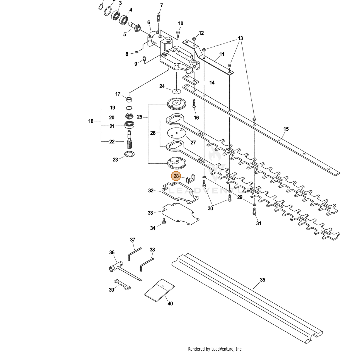 ECHO part 61042621460 — IPL diagram snippet (6x zoom, amber highlight)