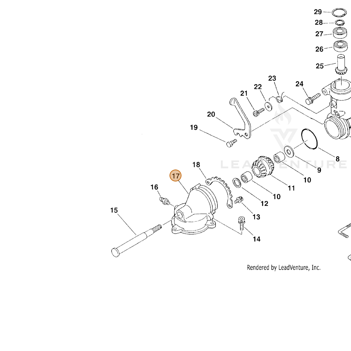 ECHO part 61043112360 — IPL diagram snippet (6x zoom, amber highlight)