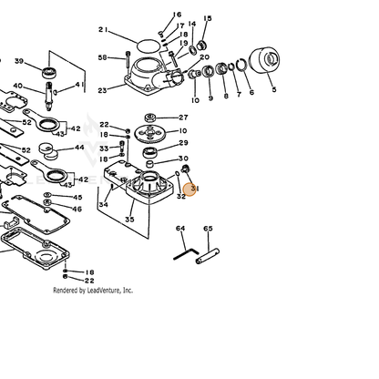 ECHO part 61043403830 — IPL diagram snippet (6x zoom, amber highlight)