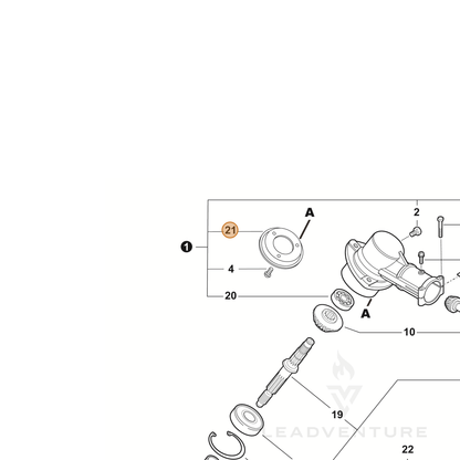 ECHO part 61044322830 — IPL diagram snippet (6x zoom, amber highlight)