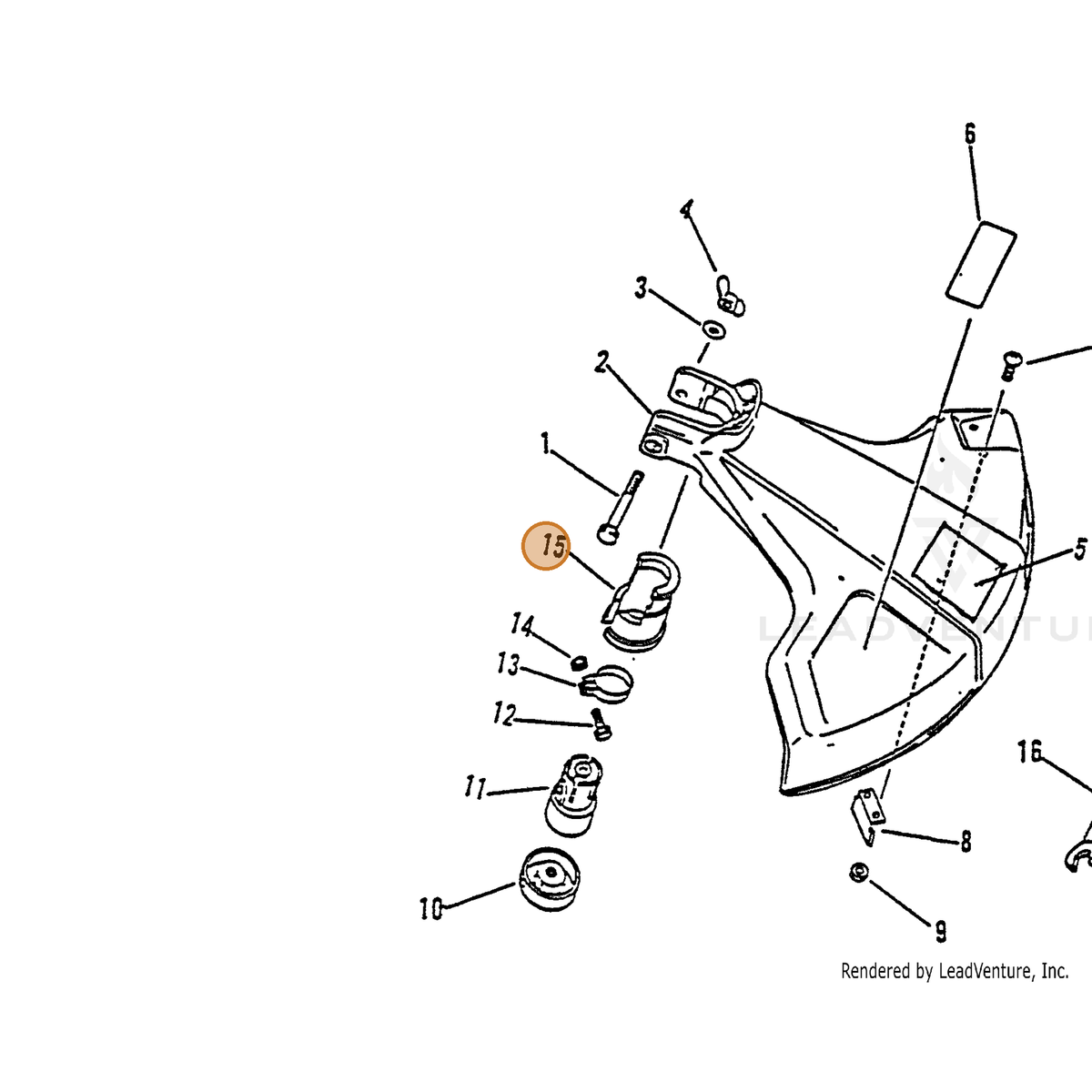 ECHO part 61044944330 — IPL diagram snippet (6x zoom, amber highlight)