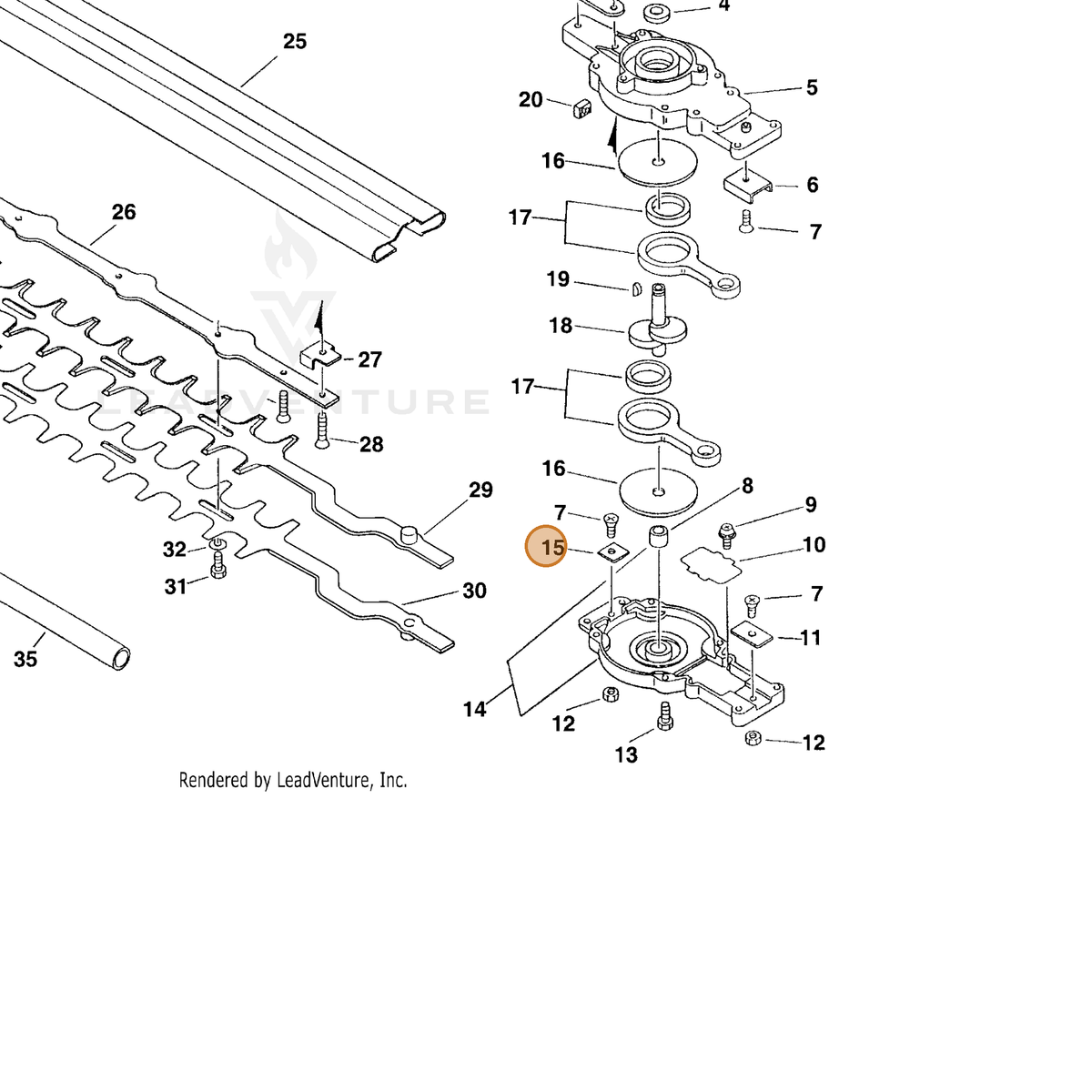 ECHO part 61045054030 — IPL diagram snippet (6x zoom, amber highlight)