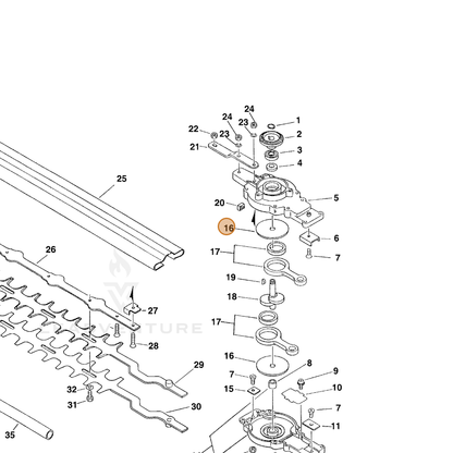 ECHO part 61046254030 — IPL diagram snippet (6x zoom, amber highlight)