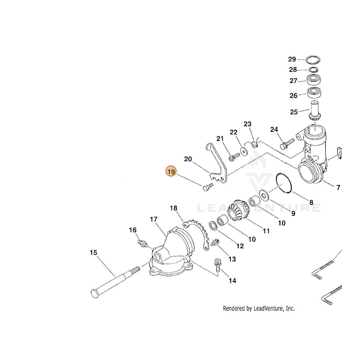 ECHO part 61047412360 — IPL diagram snippet (6x zoom, amber highlight)