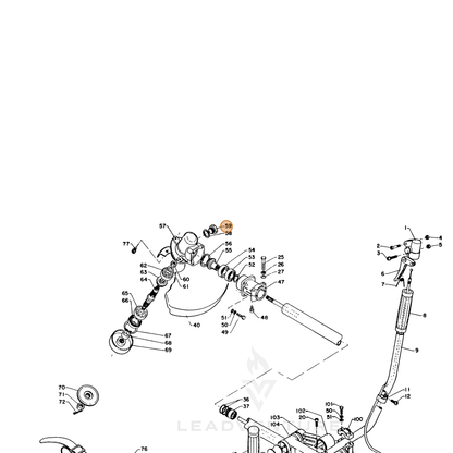 ECHO part 61051001930 — IPL diagram snippet (6x zoom, amber highlight)