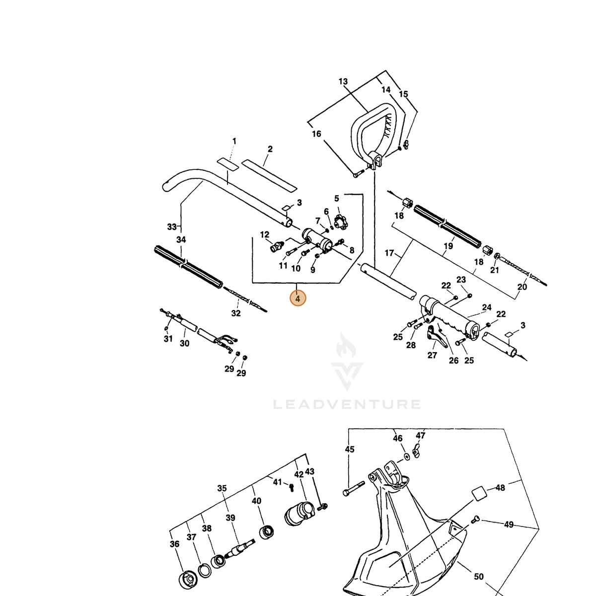 ECHO part 61060156632 — IPL diagram snippet (6x zoom, amber highlight)