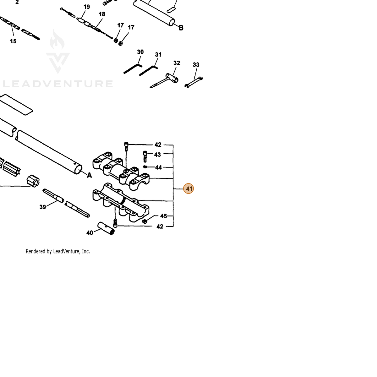 ECHO part 61060252130 — IPL diagram snippet (6x zoom, amber highlight)