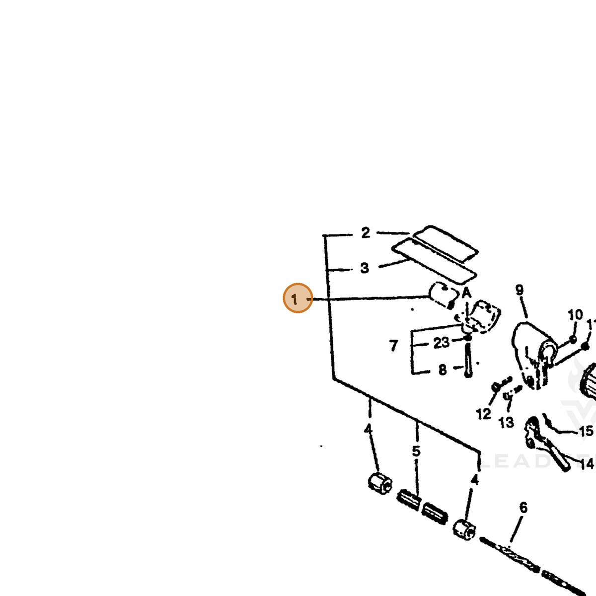ECHO part 61060944630 — IPL diagram snippet (6x zoom, amber highlight)
