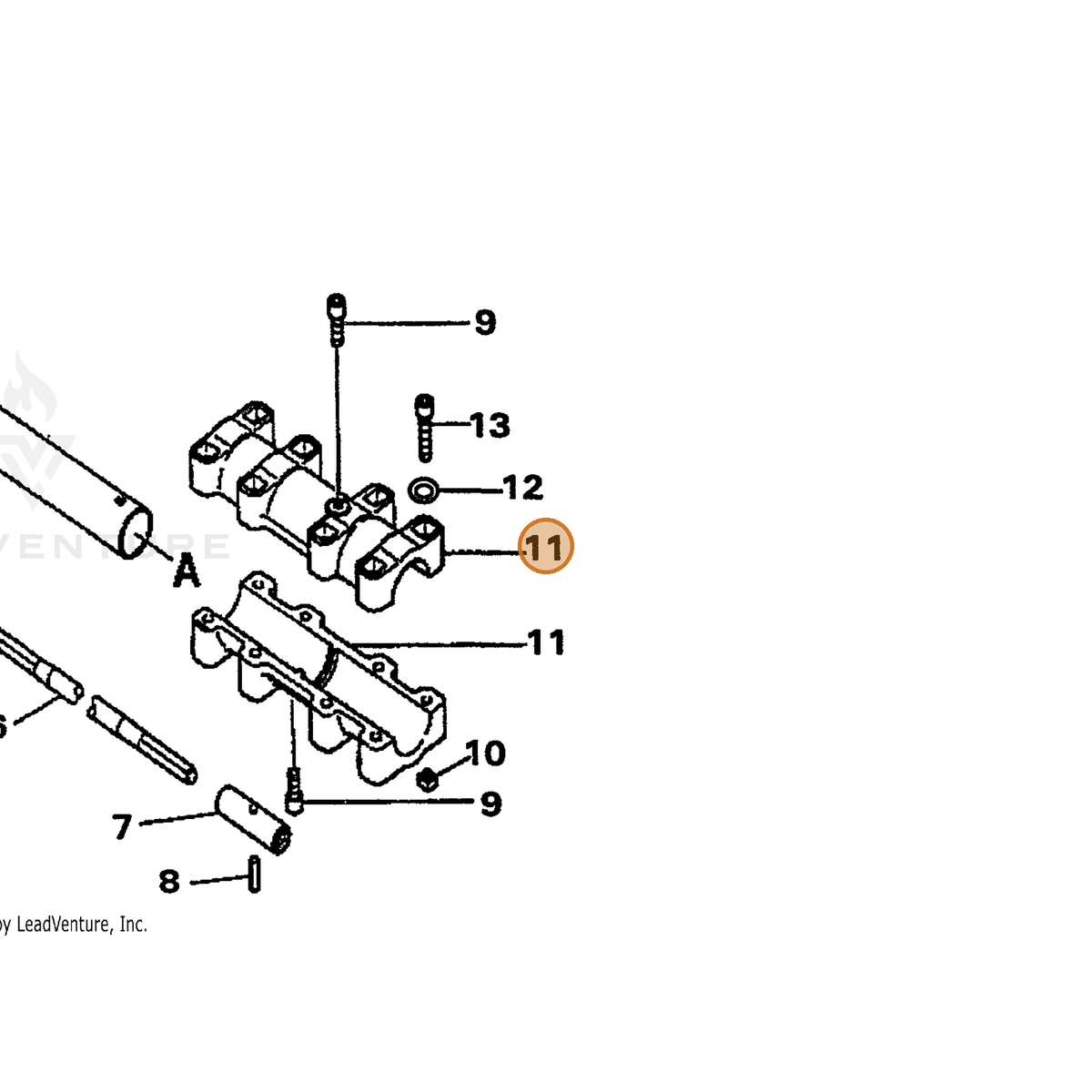ECHO part 61061152130 — IPL diagram snippet (6x zoom, amber highlight)
