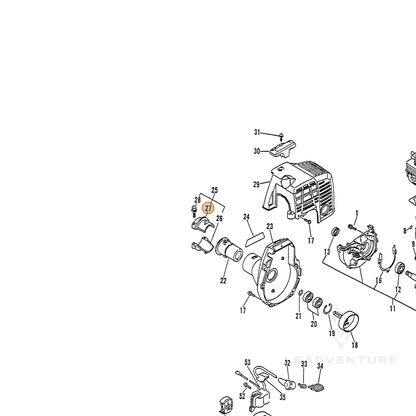 ECHO part 61092227432 — IPL diagram snippet (6x zoom, amber highlight)