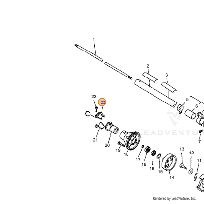 ECHO part 61092243130 — IPL diagram snippet (6x zoom, amber highlight)