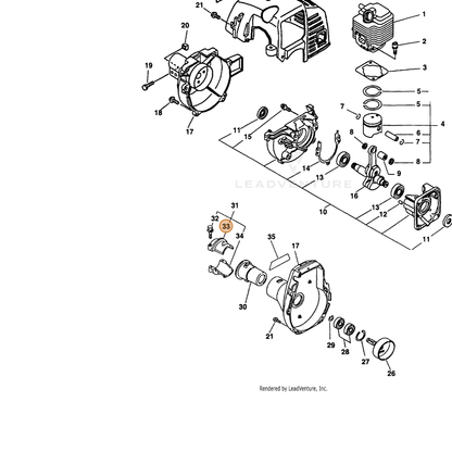 ECHO part 61092251030 — IPL diagram snippet (6x zoom, amber highlight)