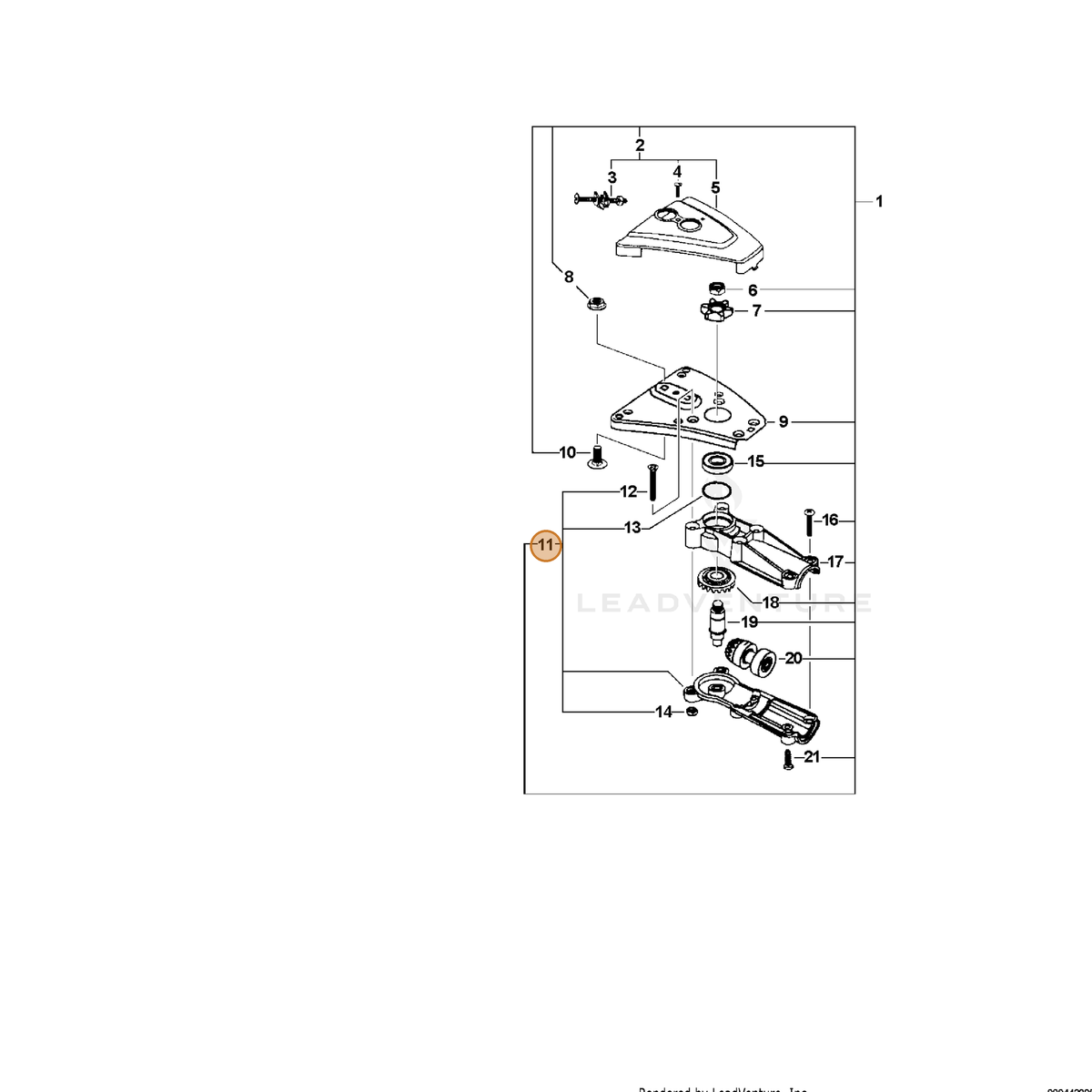 ECHO part 61099024160 — IPL diagram snippet (6x zoom, amber highlight)