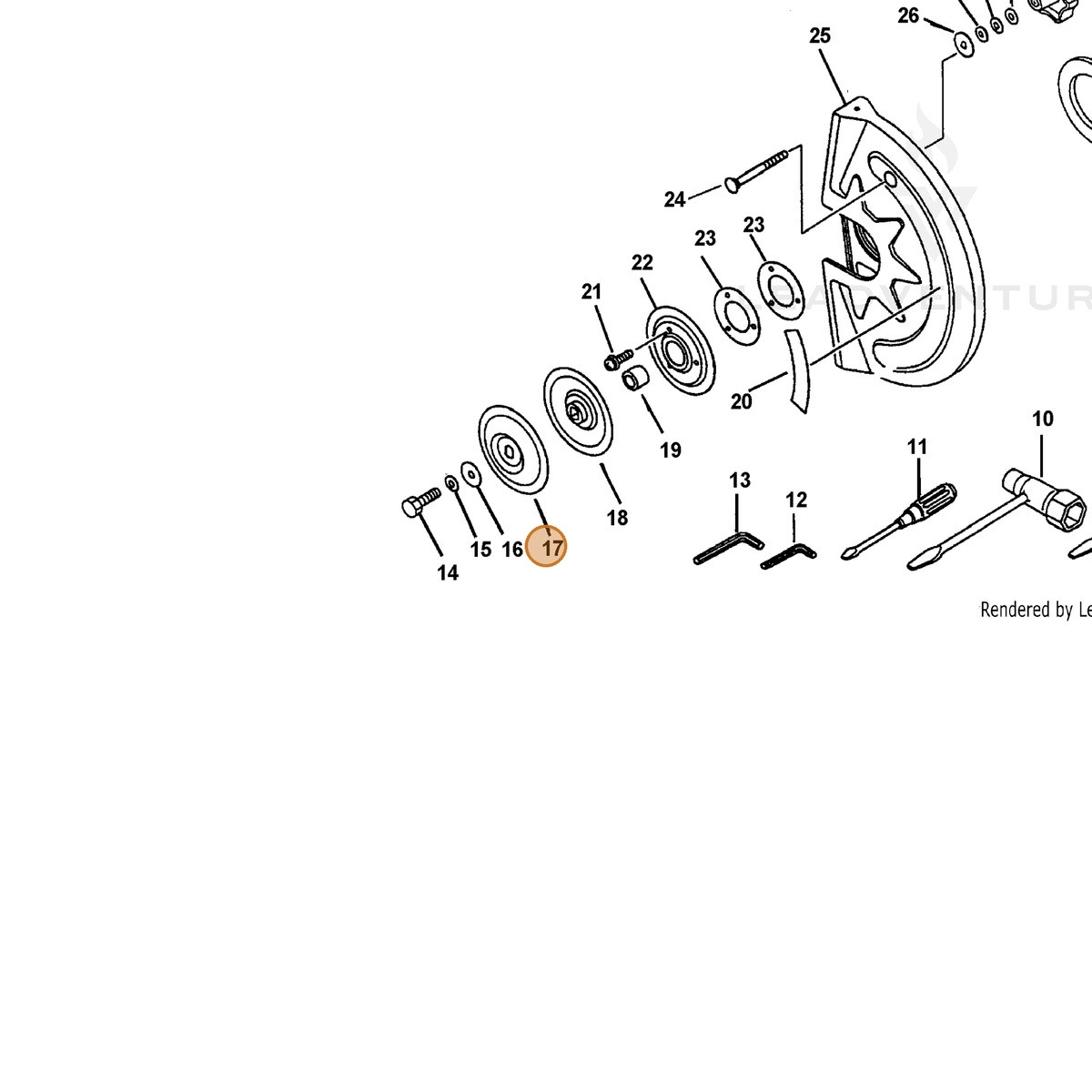 ECHO part 61101507062 — IPL diagram snippet (6x zoom, amber highlight)
