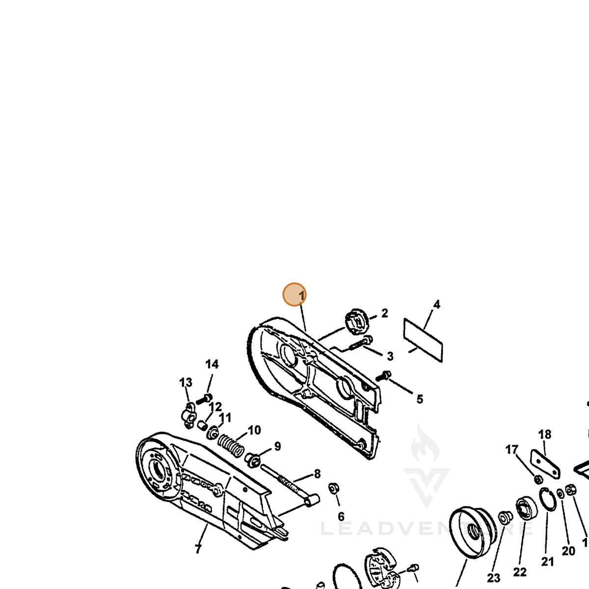 ECHO part 61111106060 — IPL diagram snippet (6x zoom, amber highlight)