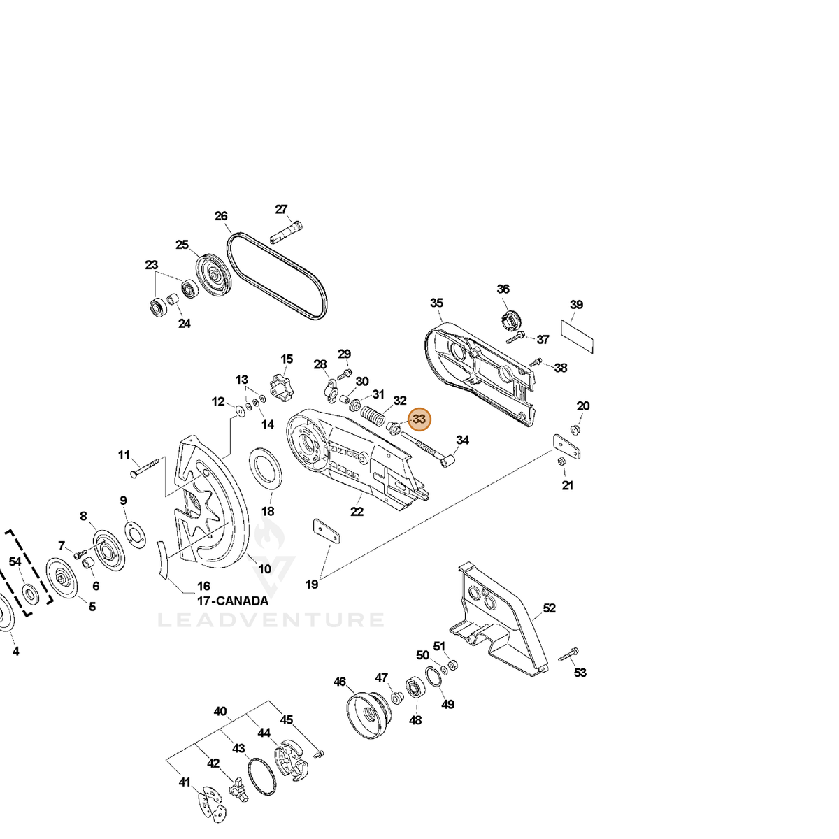 ECHO part 61121405260 — IPL diagram snippet (6x zoom, amber highlight)