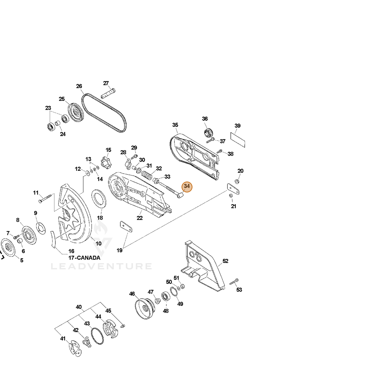 ECHO part 61121506060 — IPL diagram snippet (6x zoom, amber highlight)
