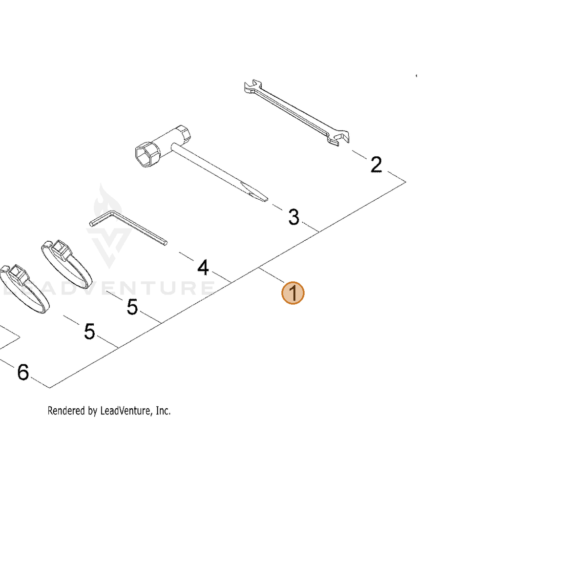 ECHO part 62906-92310 — IPL diagram snippet (6x zoom, amber highlight)