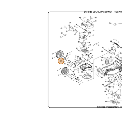 ECHO part 636095001 — IPL diagram snippet (6x zoom, amber highlight)