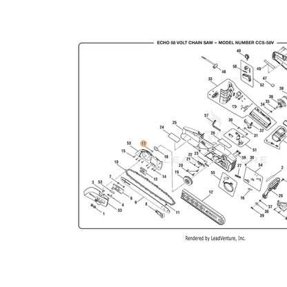 ECHO part 636159001 — IPL diagram snippet (6x zoom, amber highlight)