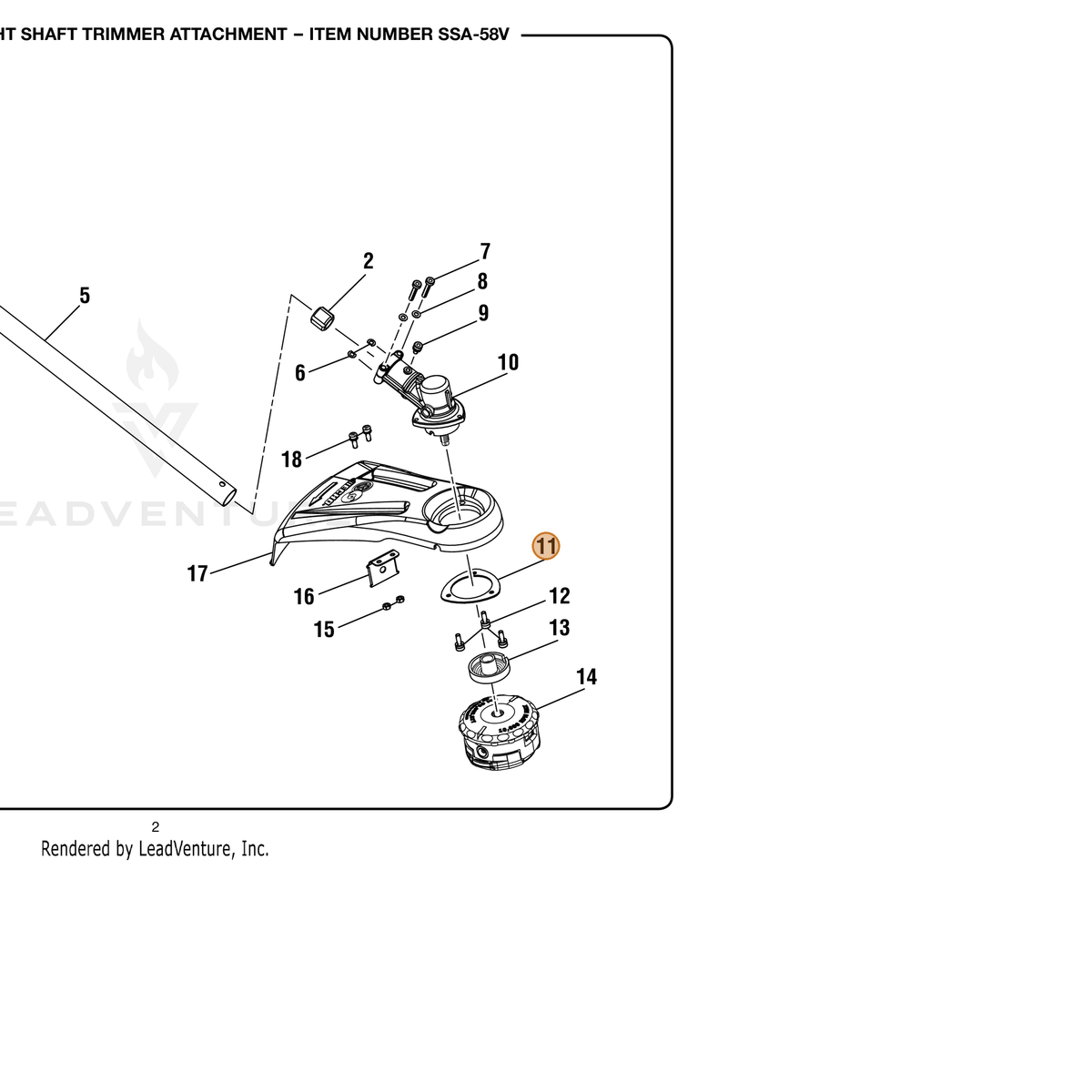 ECHO part 636192001 — IPL diagram snippet (6x zoom, amber highlight)