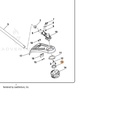 ECHO part 642394001 — IPL diagram snippet (6x zoom, amber highlight)