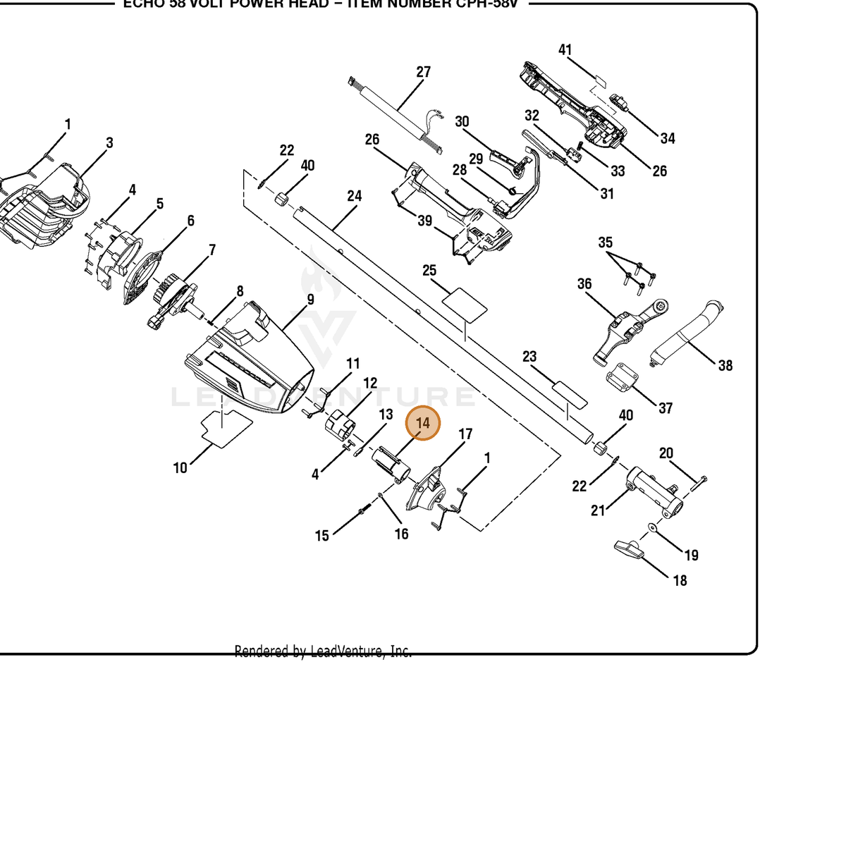 ECHO part 642395001 — IPL diagram snippet (6x zoom, amber highlight)