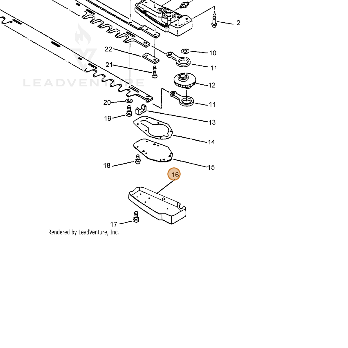 ECHO part 66002009961 — IPL diagram snippet (6x zoom, amber highlight)