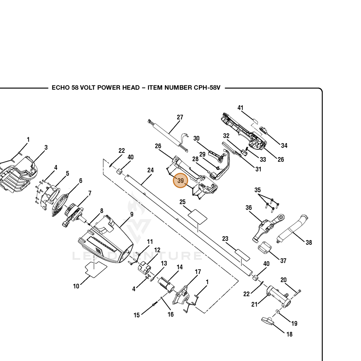 ECHO part 660024061 — IPL diagram snippet (6x zoom, amber highlight)
