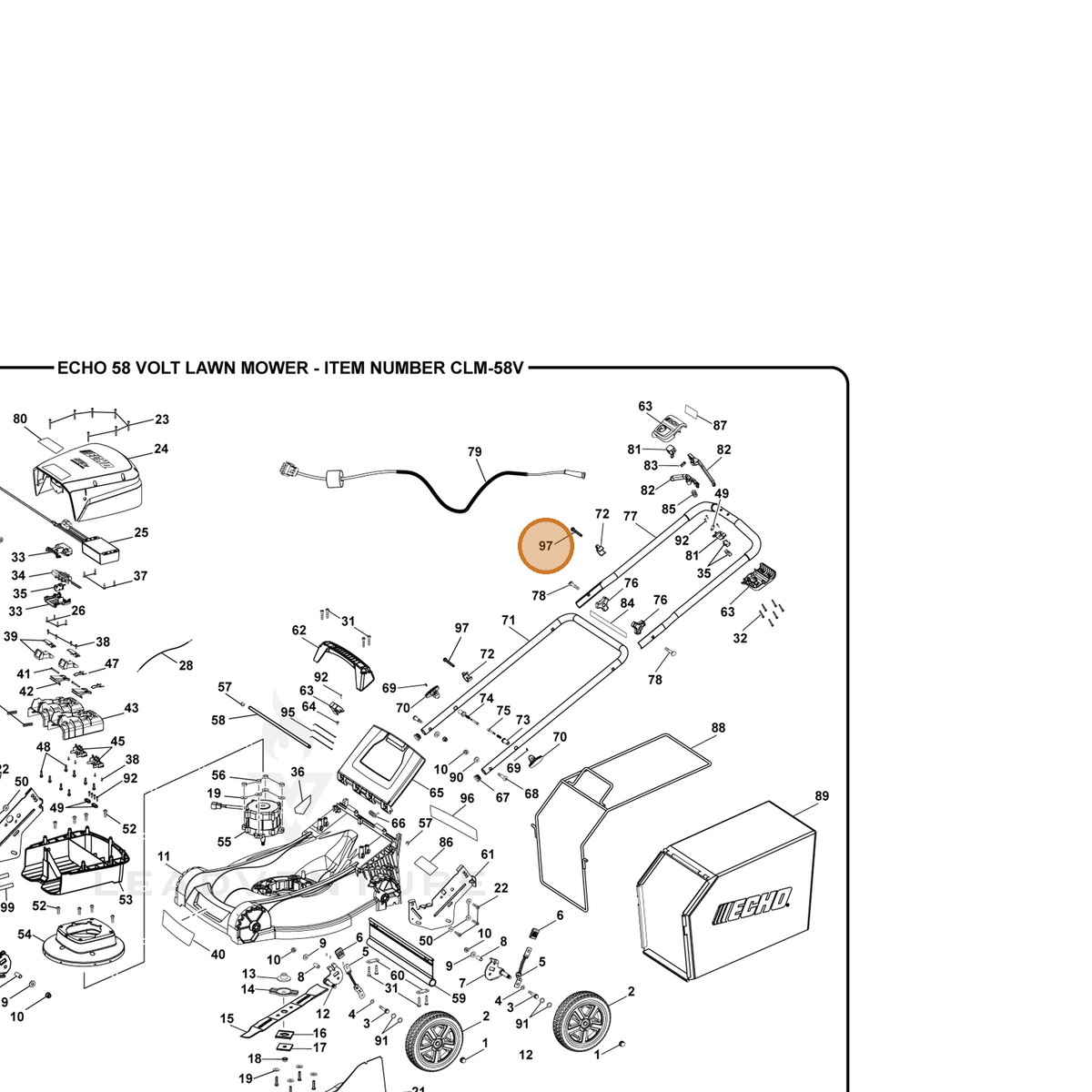 ECHO part 660203059 — IPL diagram snippet (6x zoom, amber highlight)