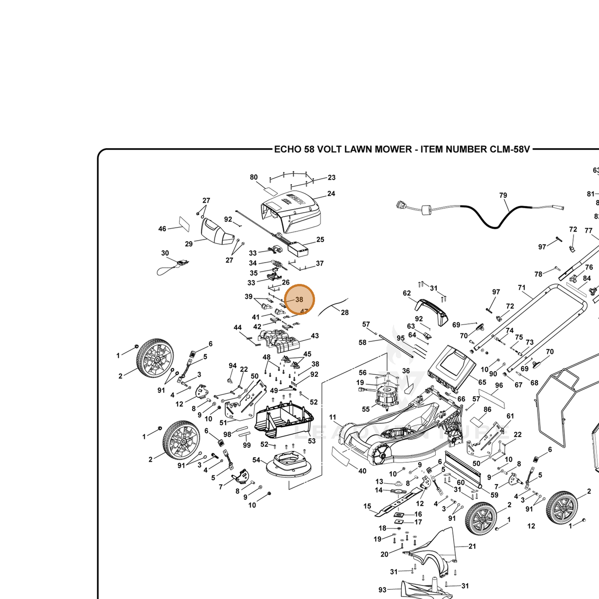 ECHO part 660203087 — IPL diagram snippet (6x zoom, amber highlight)