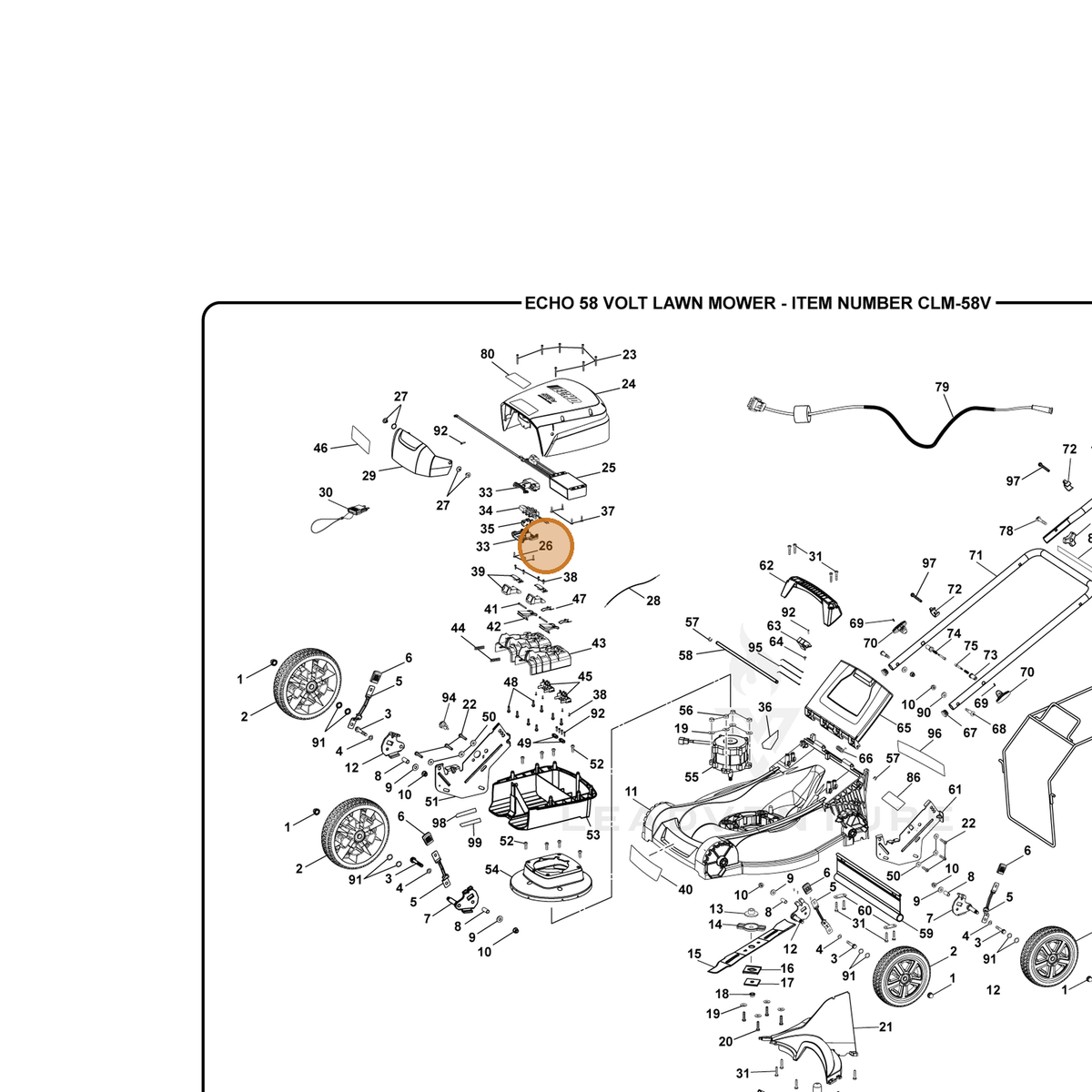 ECHO part 660206047 — IPL diagram snippet (6x zoom, amber highlight)