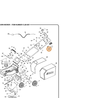 ECHO part 660208104 — IPL diagram snippet (6x zoom, amber highlight)