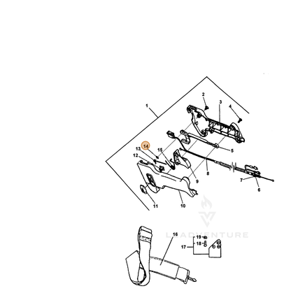 ECHO part 66031622160 — IPL diagram snippet (6x zoom, amber highlight)