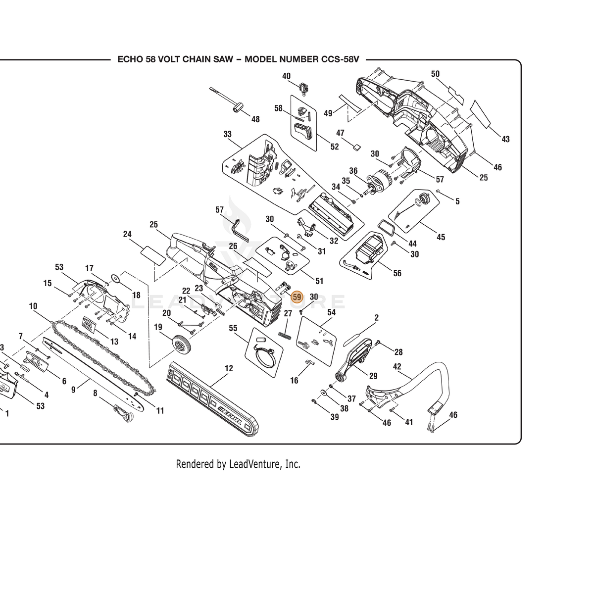 ECHO part 660503004 — IPL diagram snippet (6x zoom, amber highlight)