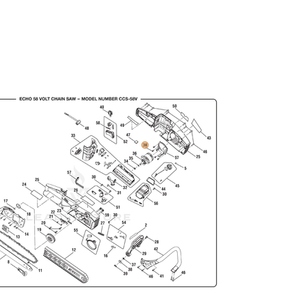 ECHO part 660608001 — IPL diagram snippet (6x zoom, amber highlight)