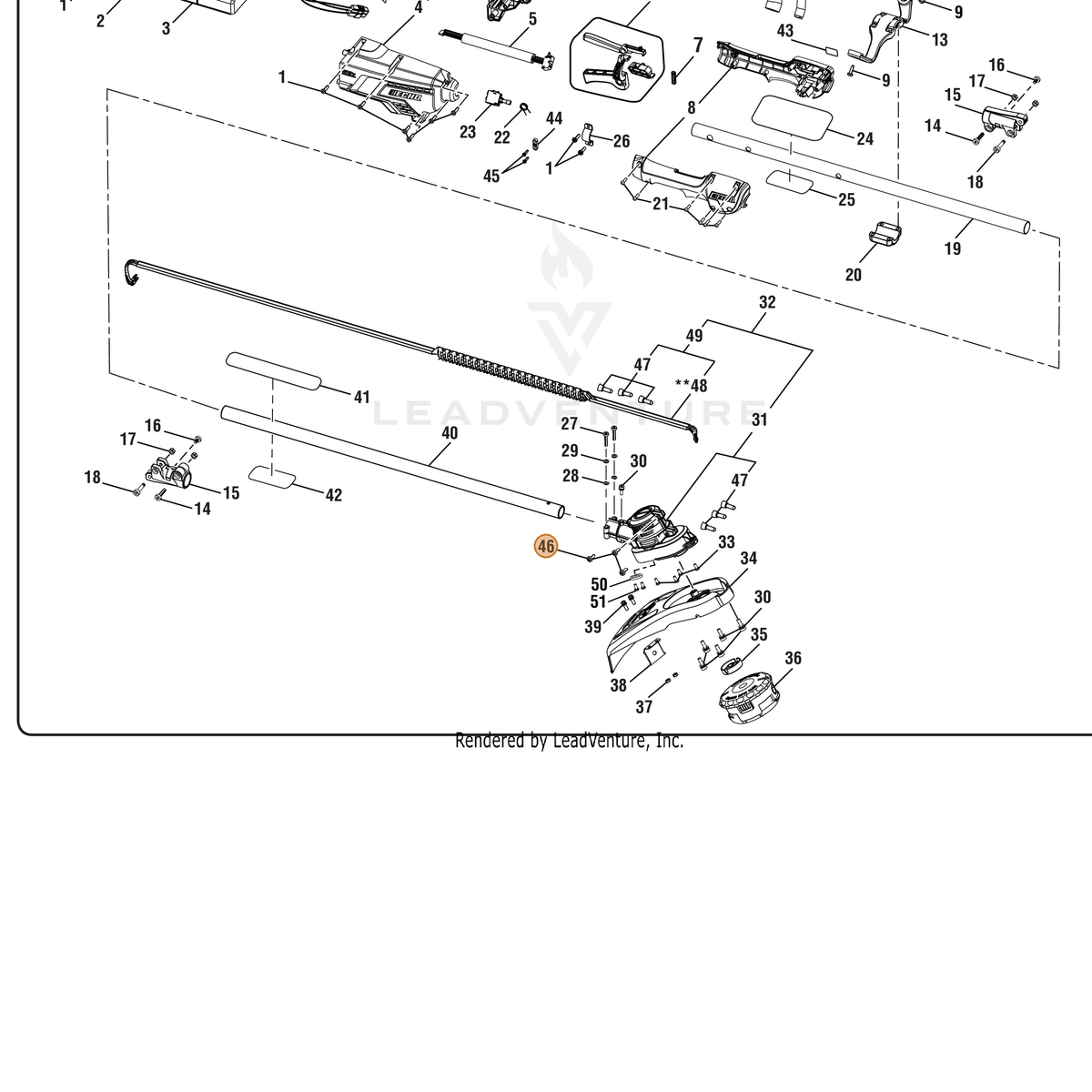 ECHO part 660608003 — IPL diagram snippet (6x zoom, amber highlight)