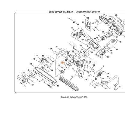 ECHO part 660610001 — IPL diagram snippet (6x zoom, amber highlight)