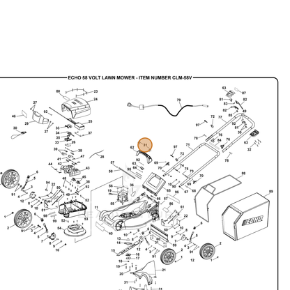 ECHO part 661830001 — IPL diagram snippet (6x zoom, amber highlight)