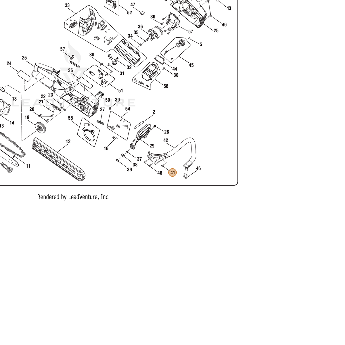 ECHO part 662053002 — IPL diagram snippet (6x zoom, amber highlight)