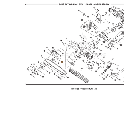 ECHO part 662064001 — IPL diagram snippet (6x zoom, amber highlight)