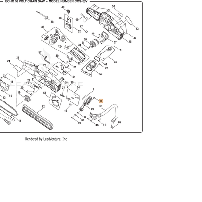 ECHO part 662113001 — IPL diagram snippet (6x zoom, amber highlight)