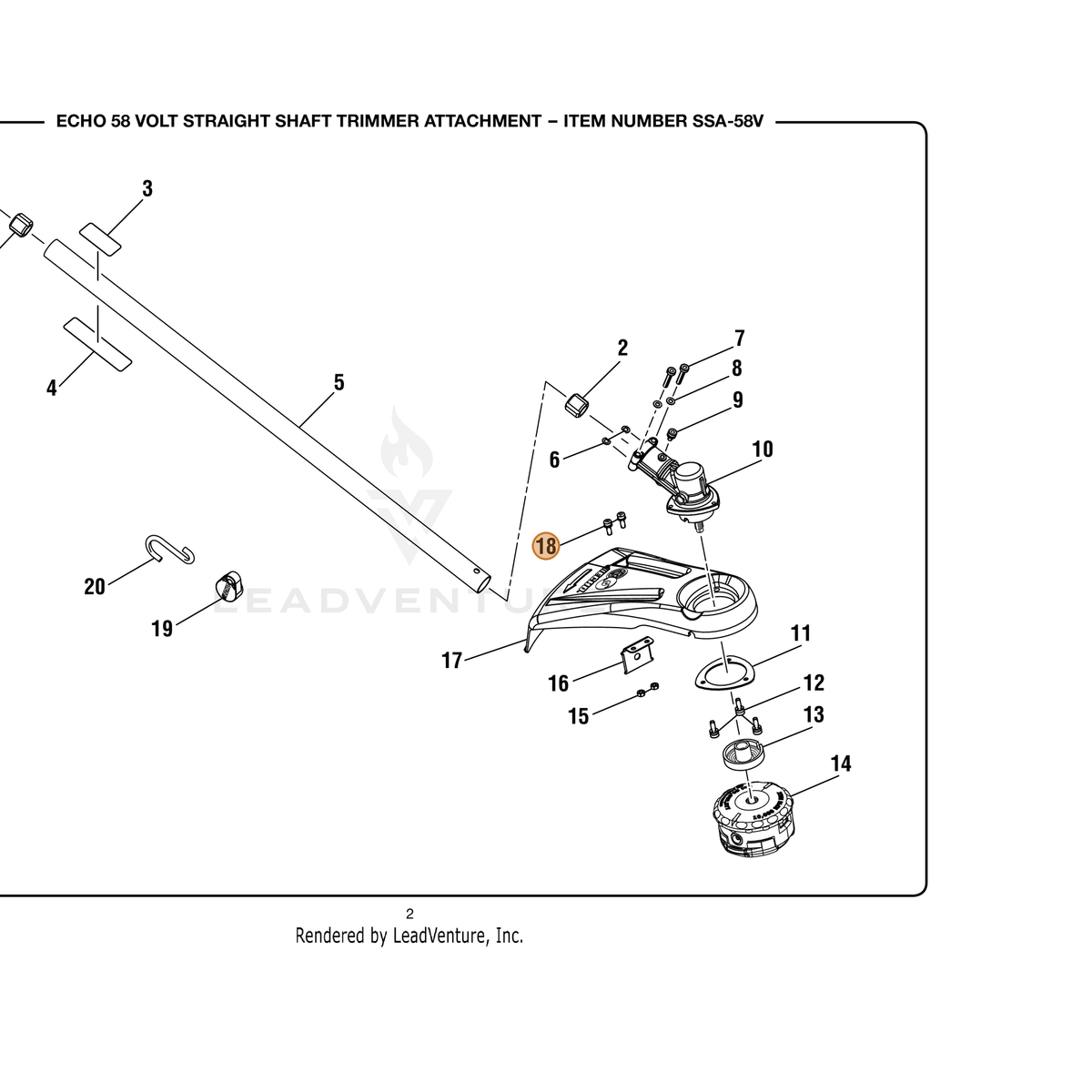 ECHO part 662156001 — IPL diagram snippet (6x zoom, amber highlight)