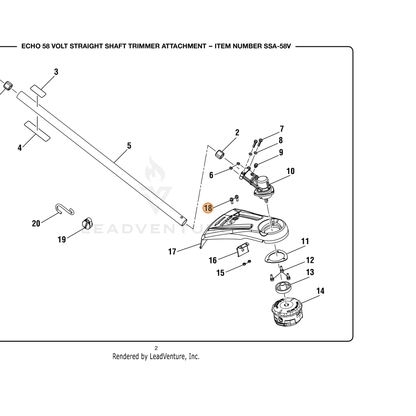 ECHO part 662156001 — IPL diagram snippet (6x zoom, amber highlight)