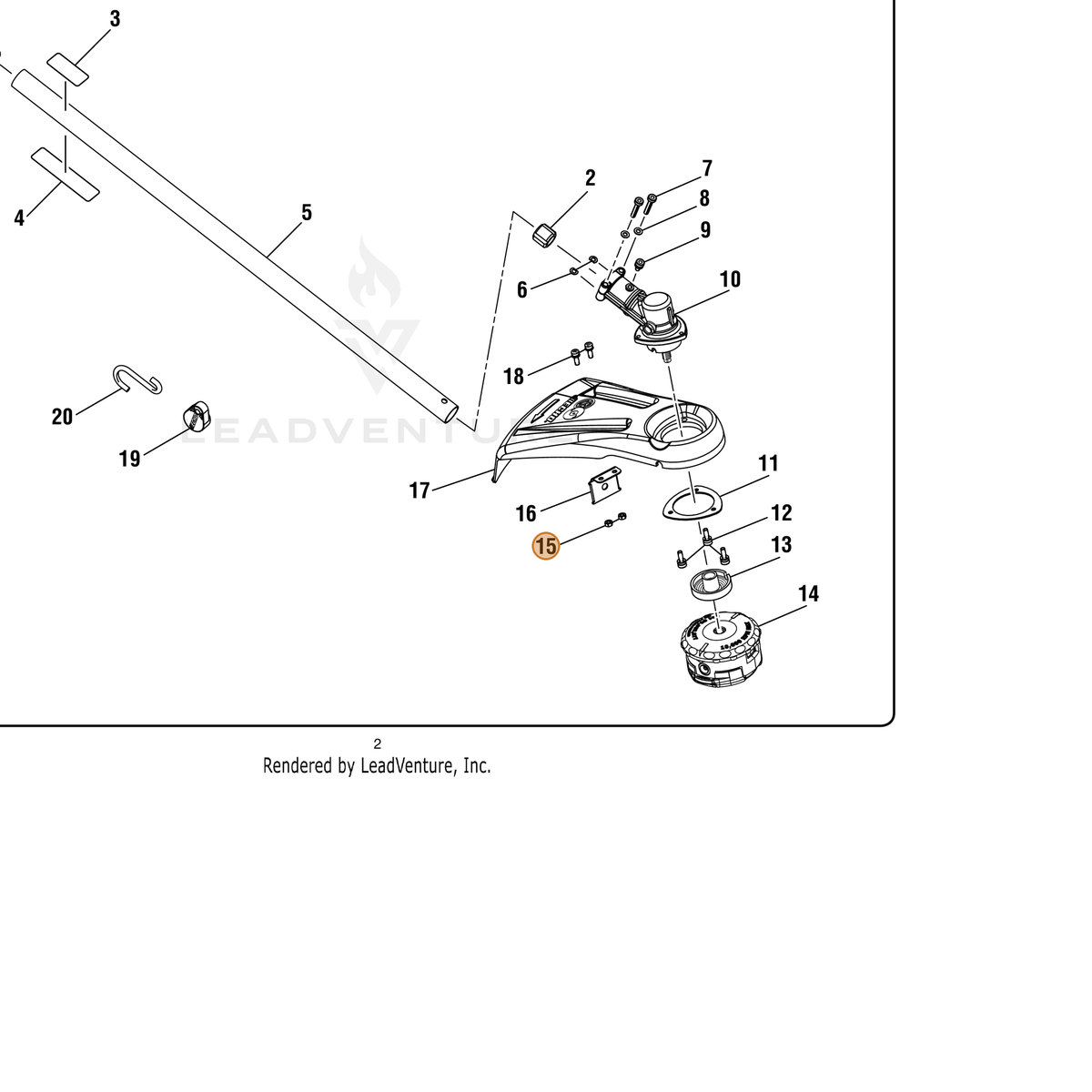 ECHO part 662157001 — IPL diagram snippet (6x zoom, amber highlight)