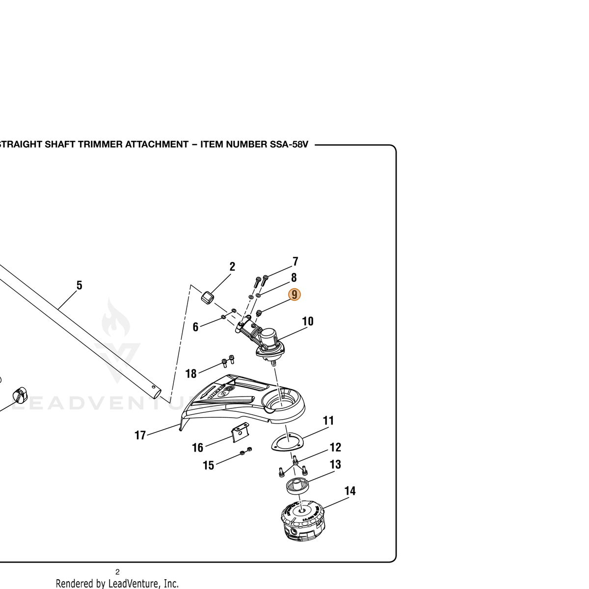 ECHO part 662171001 — IPL diagram snippet (6x zoom, amber highlight)