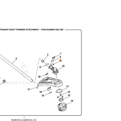 ECHO part 662171001 — IPL diagram snippet (6x zoom, amber highlight)