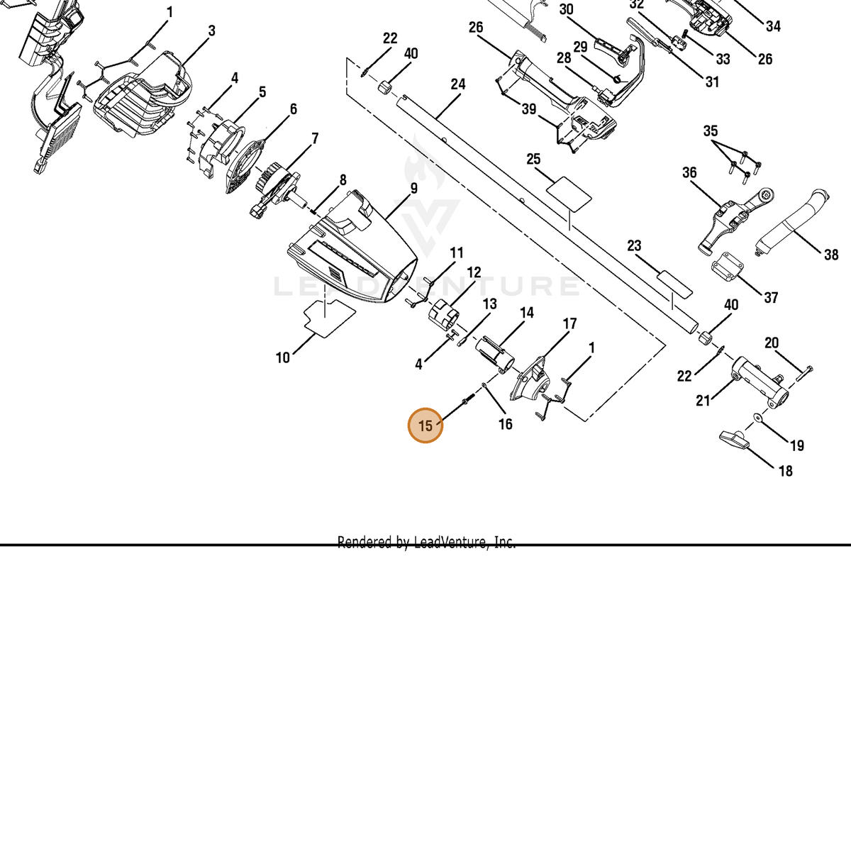 ECHO part 662174001 — IPL diagram snippet (6x zoom, amber highlight)
